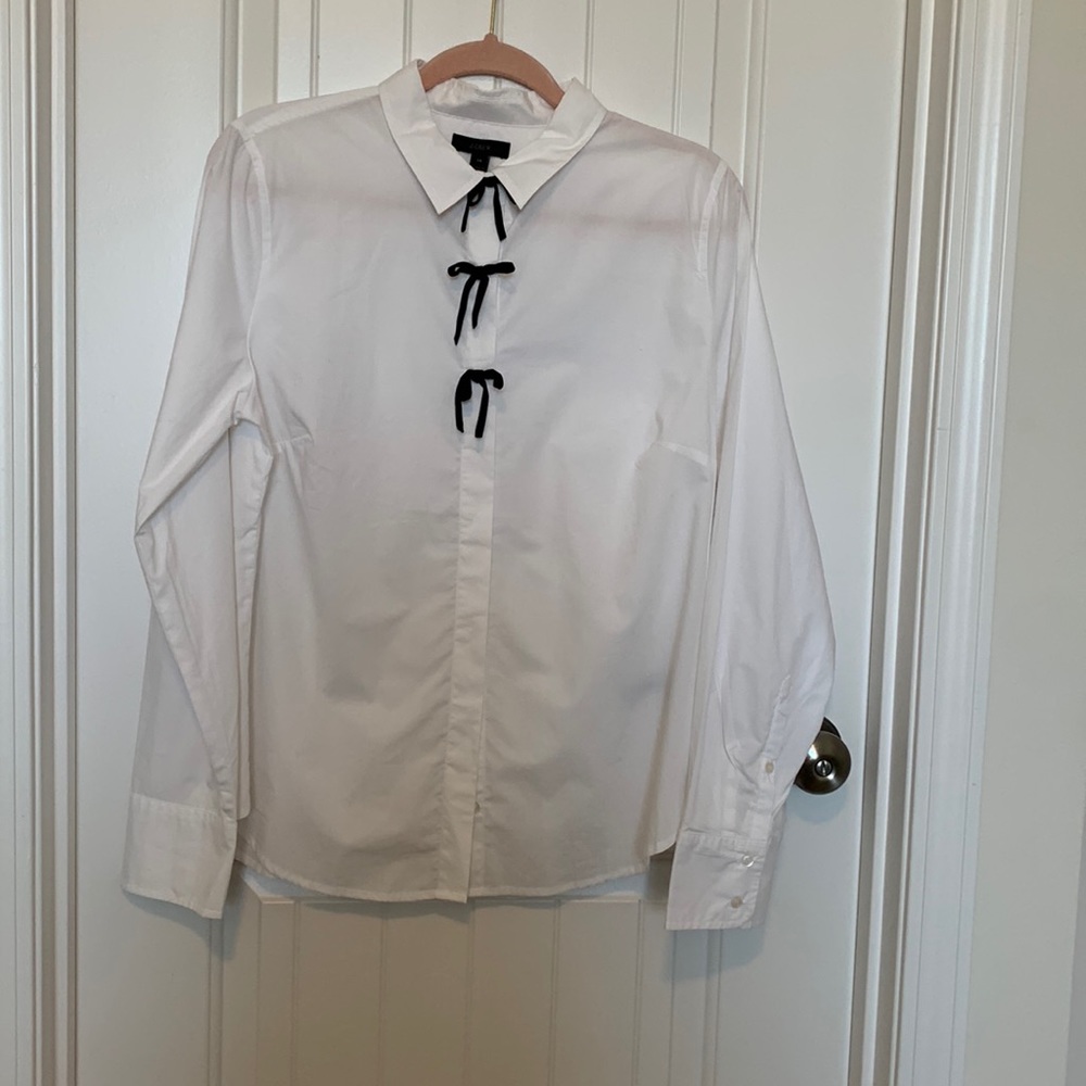 Elegant White Blouse with Black Accents